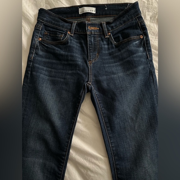 Loft Modern Straight Built In Cuff Jeans - Picture 3 of 6